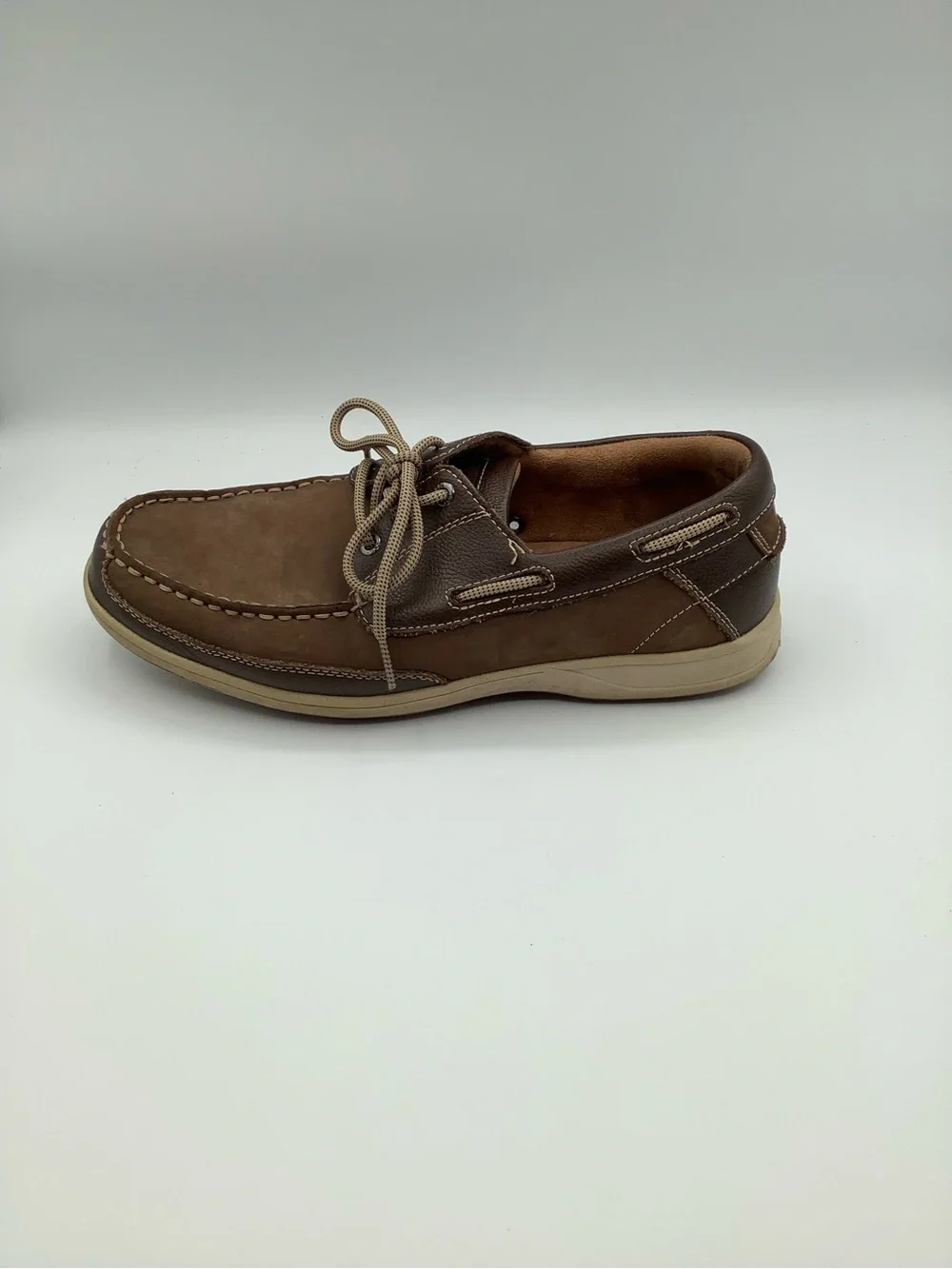 Florsheim Two-Tone Brown and Tan Leather Boat Shoes